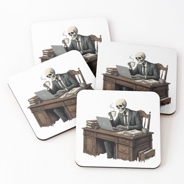 Item preview, Busy Skeleton Working Myself To Death Meme | Funny Office Humor designed and sold by eihabo.