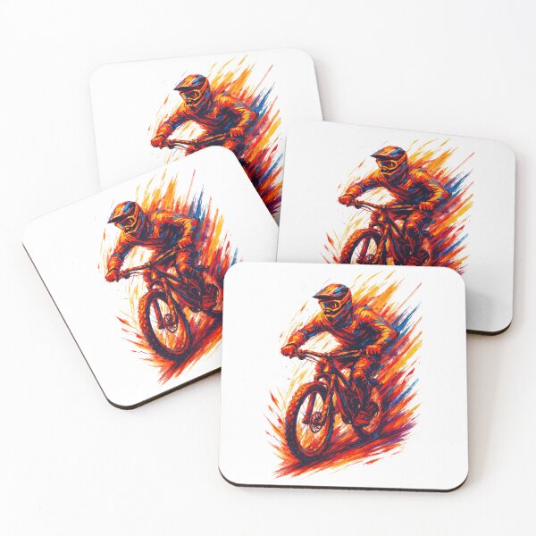 Item preview, Mountain biking, mountain biker, MTB, cool, vibrant colors, gift designed and sold by Pineapple-Tree.