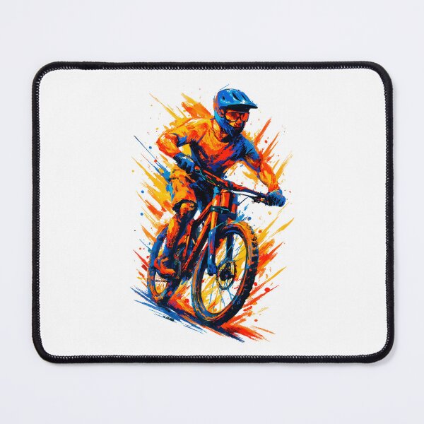 Item preview, Mountain biking, mountain biker, MTB, cool, vibrant colors, gift designed and sold by Pineapple-Tree.