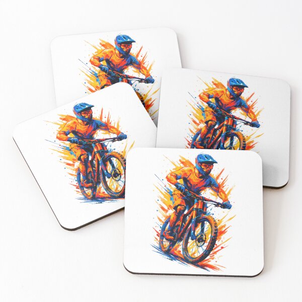 Item preview, Mountain biking, mountain biker, MTB, cool, vibrant colors, gift designed and sold by Pineapple-Tree.