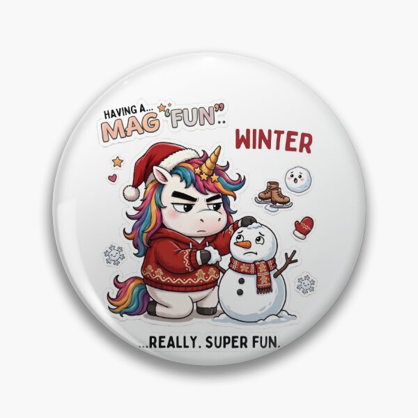 Item preview, Funny Sarcastic Grumpy Christmas Unicorn Building Snowman Magical Winter Design designed and sold by Sitred123.