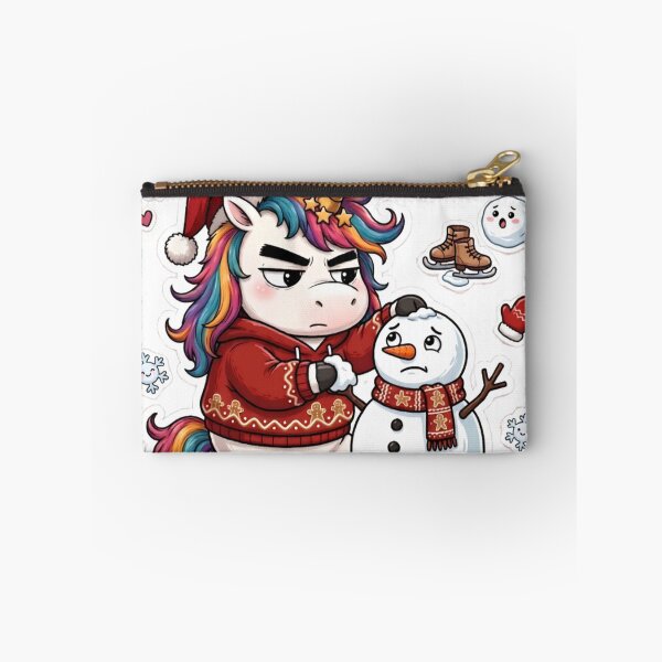 Item preview, Funny Sarcastic Grumpy Christmas Unicorn Building Snowman Magical Winter Design designed and sold by Sitred123.