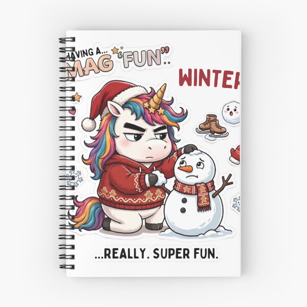 Item preview, Funny Sarcastic Grumpy Christmas Unicorn Building Snowman Magical Winter Design designed and sold by Sitred123.