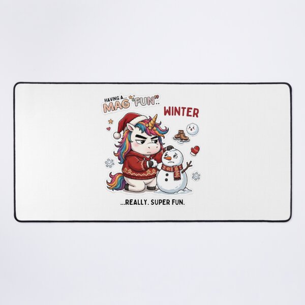 Item preview, Funny Sarcastic Grumpy Christmas Unicorn Building Snowman Magical Winter Design designed and sold by Sitred123.