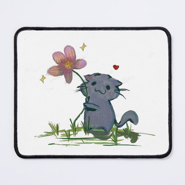 Item preview, cute cat holding a flower designed and sold by CanvasCloud.