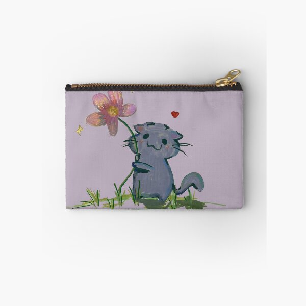Item preview, cute cat holding a flower designed and sold by CanvasCloud.