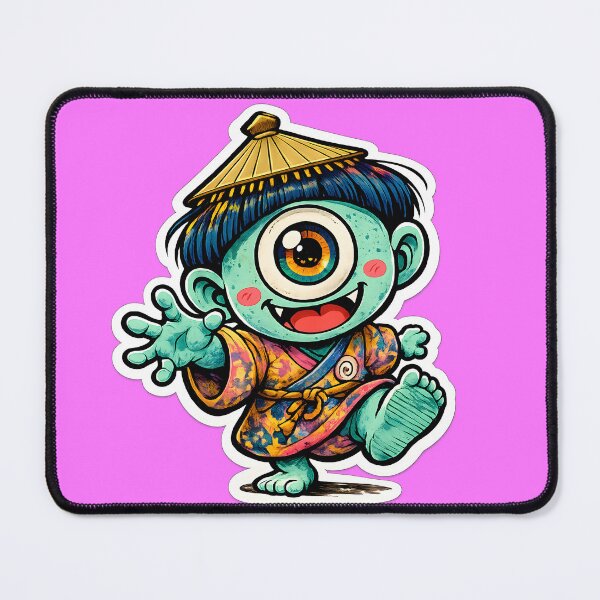 Item preview, Japanese One-Eyed Yokai Monster Sticker | Traditional Kimono Spirit designed and sold by OddGarage.