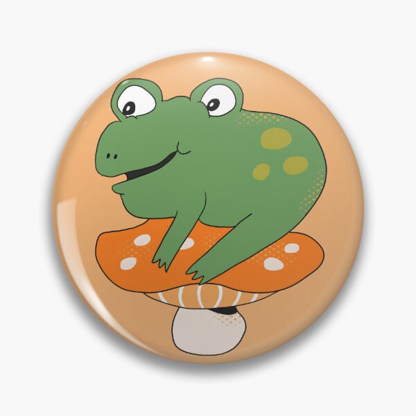 Item preview, Bean the Frog on Toadstool (Orange) designed and sold by yellowflowerhut.