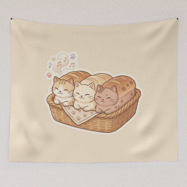 Item preview, Cozy Cat Loaves – Cute Bread-Shaped Sleeping Cats designed and sold by Safe Haven Pets.