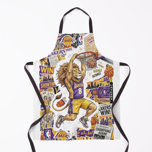 Item preview, Los Angeles Basketball Lion Slam Dunk Collage Art designed and sold by annaarthk.