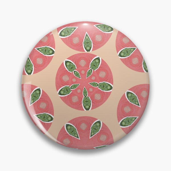 Item preview, Seamless Green Designs Inside Peach Circles designed and sold by kristalcurt.