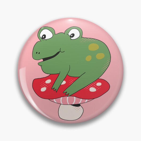 Item preview, Bean the Frog on Toadstool (Red) designed and sold by yellowflowerhut.