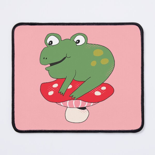 Item preview, Bean the Frog on Toadstool (Red) designed and sold by yellowflowerhut.