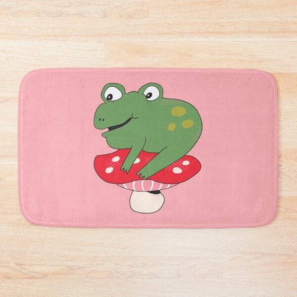 Item preview, Bean the Frog on Toadstool (Red) designed and sold by yellowflowerhut.