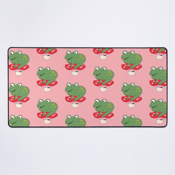 Item preview, Bean the Frog on Toadstool (Red) designed and sold by yellowflowerhut.