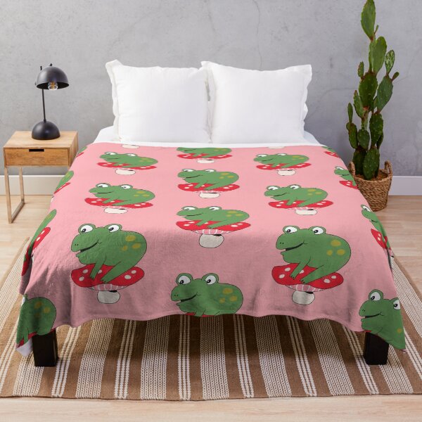 Item preview, Bean the Frog on Toadstool (Red) designed and sold by yellowflowerhut.