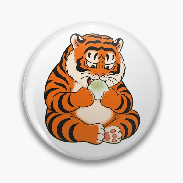 Item preview, Chubby Tiger Eating Green Qingtuan designed and sold by aigcx.