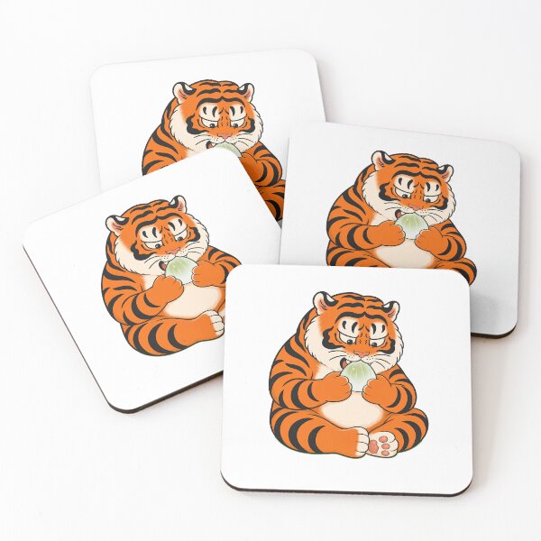 Item preview, Chubby Tiger Eating Green Qingtuan designed and sold by aigcx.