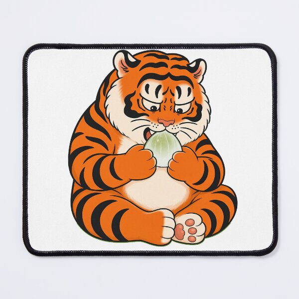 Item preview, Chubby Tiger Eating Green Qingtuan designed and sold by aigcx.