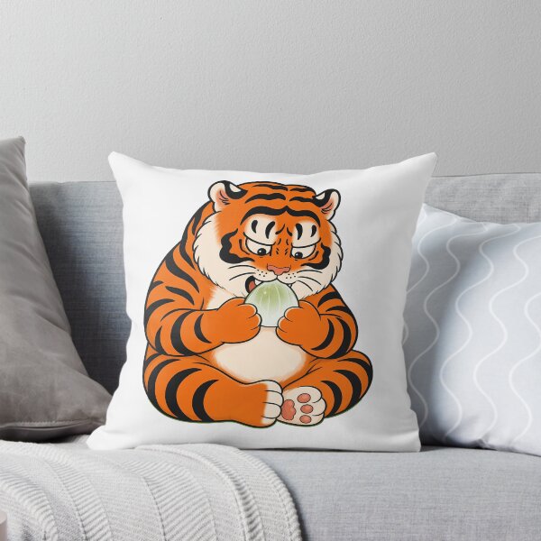Item preview, Chubby Tiger Eating Green Qingtuan designed and sold by aigcx.