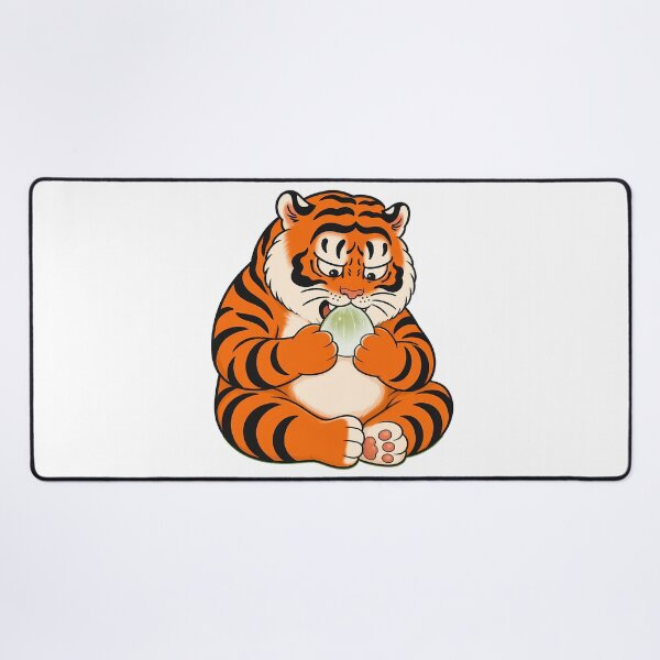 Item preview, Chubby Tiger Eating Green Qingtuan designed and sold by aigcx.