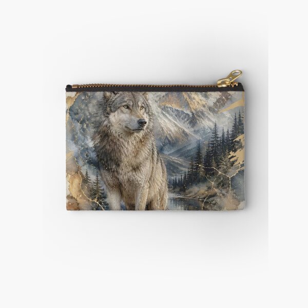 Item preview, Gray Wolf Watercolor Mountains Wilderness designed and sold by pASob-dESIGN.