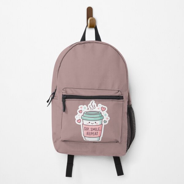 Item preview, Cute Kawaii Coffee Cup Sip Smile Repeat Sticker designed and sold by TheStickGraph.