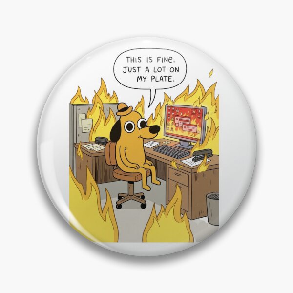 Item preview, Funny This Is Fine Meme Dog T-Shirt - Just A Lot On My Plate Office Humor designed and sold by jhgjykuo.