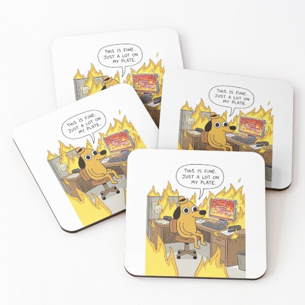 Item preview, Funny This Is Fine Meme Dog T-Shirt - Just A Lot On My Plate Office Humor designed and sold by jhgjykuo.