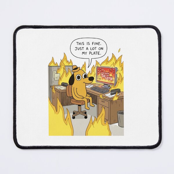 Item preview, Funny This Is Fine Meme Dog T-Shirt - Just A Lot On My Plate Office Humor designed and sold by jhgjykuo.