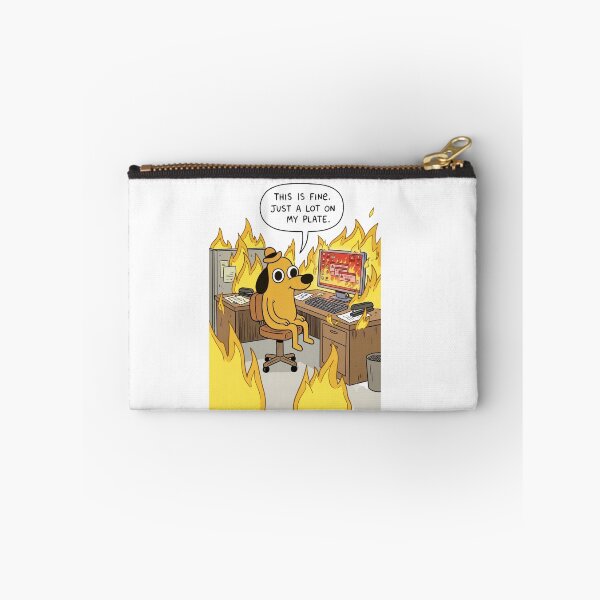 Item preview, Funny This Is Fine Meme Dog T-Shirt - Just A Lot On My Plate Office Humor designed and sold by jhgjykuo.