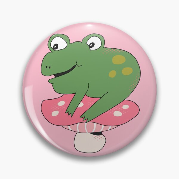 Item preview, Bean the Frog on Toadstool (Pink) designed and sold by yellowflowerhut.