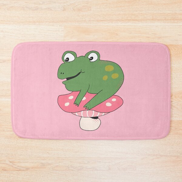 Item preview, Bean the Frog on Toadstool (Pink) designed and sold by yellowflowerhut.