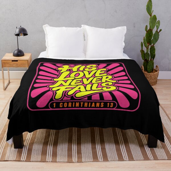 Item preview, His Love Never Fails 1 Corinthians 13 Retro Groovy Christian Pink Sunburst designed and sold by RickyHN7.