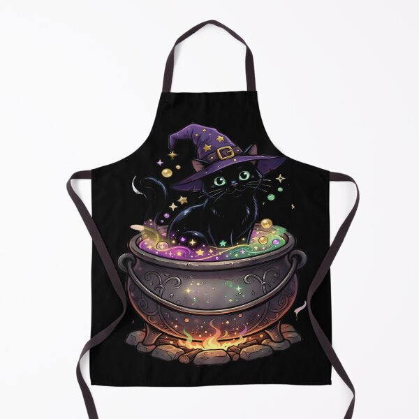 Item preview, Cute Black Cat Witch Cauldron Magic Potions Art designed and sold by DailySparks.