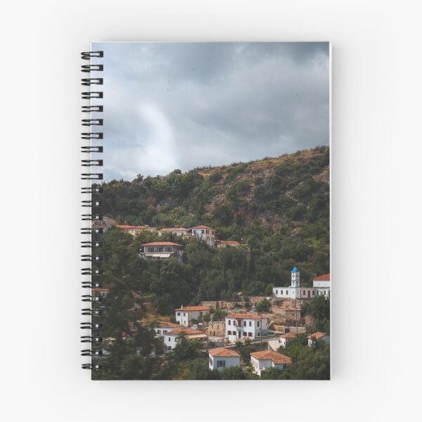 Item preview, Greek  mountain village under cloudy sky designed and sold by MMLK9394.