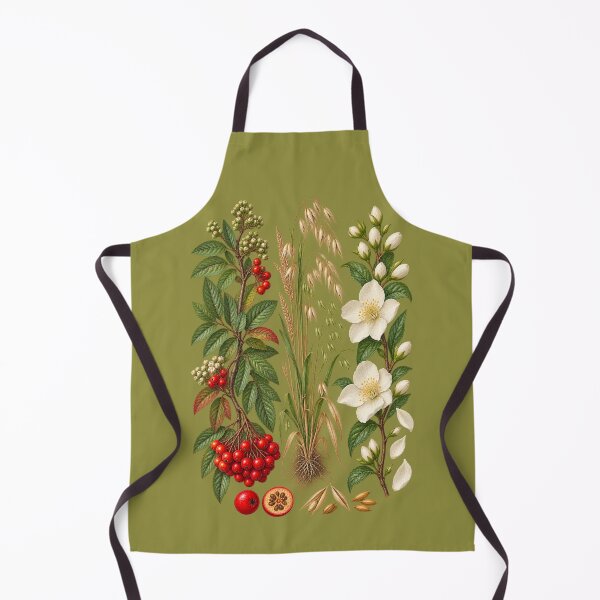 Item preview, Rowan Berries, Wild Oats and Jasmine Vintage Botanical Specimen Plate designed and sold by Anyshca.