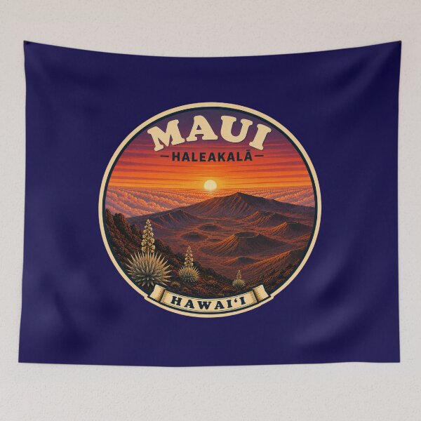 Item preview, Maui Haleakalā Hawaii Vintage Travel Badge designed and sold by Swanny's Custom T-shirt and Gift Designs.