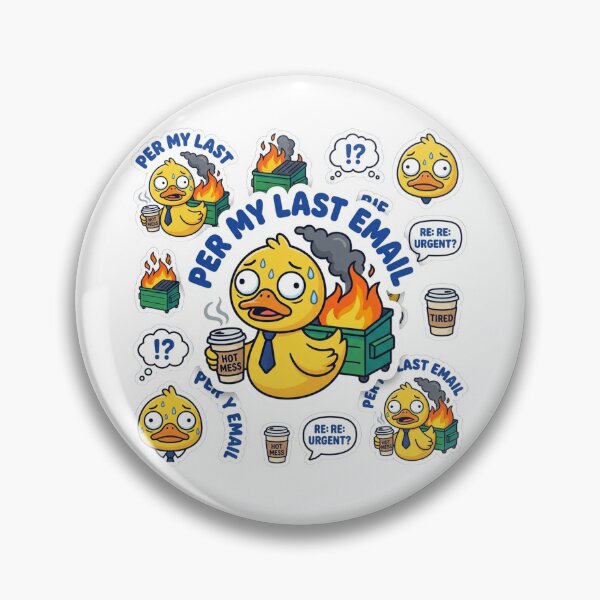 Item preview, Per My Last Email Stressed Duck Corporate Burnout Sticker designed and sold by KreatoLab.