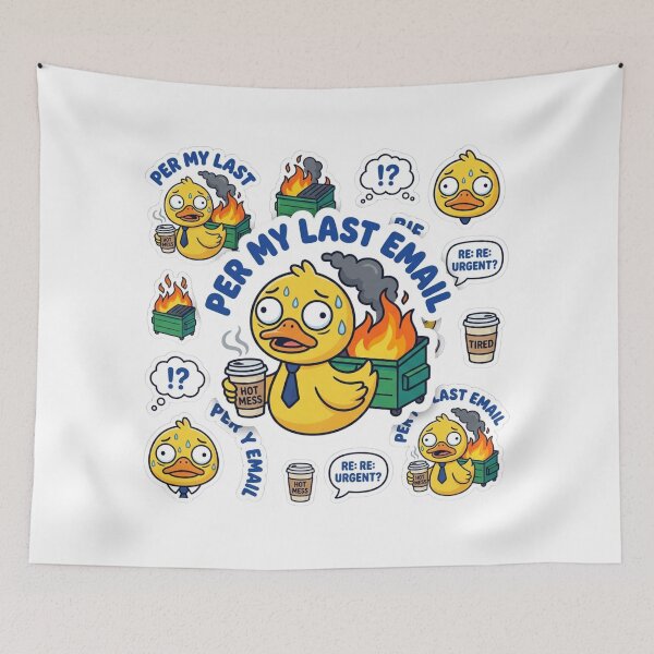 Item preview, Per My Last Email Stressed Duck Corporate Burnout Sticker designed and sold by KreatoLab.