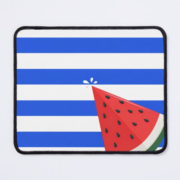 Item preview, Watermelon Slice Blue Stripes Summer Pattern designed and sold by Mindful Wall Art Studio.