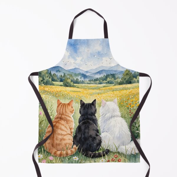 Item preview, Three Cats Sitting in Wildflower Meadow Art designed and sold by Jozefin's Studio.