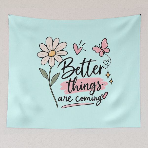 Item preview, Better Things Are Coming – Pink Butterfly & Daisy Sticker designed and sold by StickyDelights.