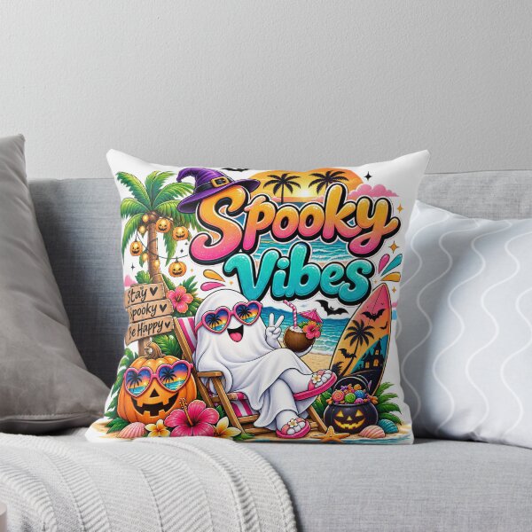 Item preview, Spooky Vibes Halloween Beach Ghost – Cute Tropical Halloween Design designed and sold by BeautifyDesign.