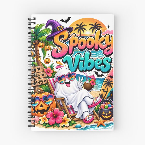 Item preview, Spooky Vibes Halloween Beach Ghost – Cute Tropical Halloween Design designed and sold by BeautifyDesign.