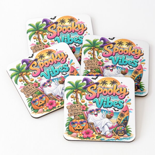 Item preview, Spooky Vibes Halloween Beach Ghost – Cute Tropical Halloween Design designed and sold by BeautifyDesign.