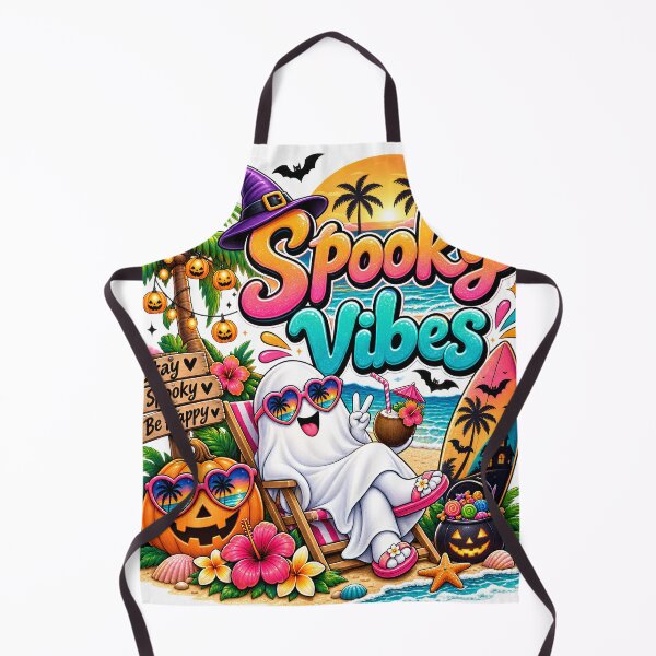 Item preview, Spooky Vibes Halloween Beach Ghost – Cute Tropical Halloween Design designed and sold by BeautifyDesign.