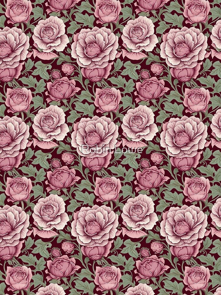 Thumbnail 4 of 4, Graphic T-Shirt, Patterns: Cabbage Roses designed and sold by robinklowe.
