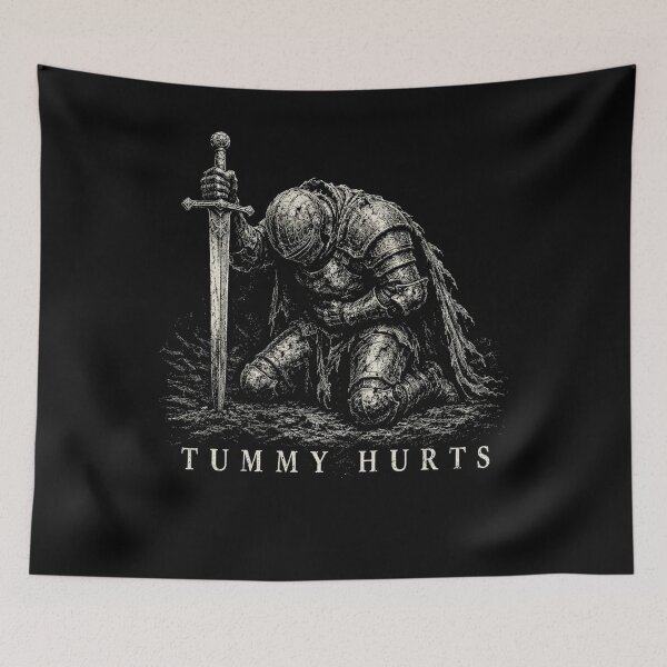 Item preview, Tummy Hurts Knight Ironic Meme designed and sold by Angryblu3.