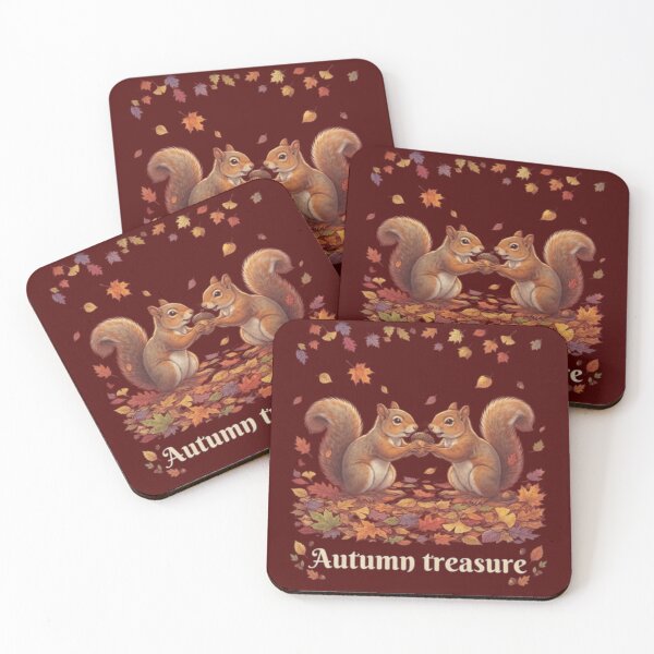 Item preview, Autumn Treasure - Cute Squirrels with Acorn Fall Design designed and sold by Evelashop.